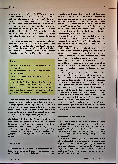 Vorschauseite 3: Primäre Kommunikation - Überlegungen zu einer basalen Verständigung