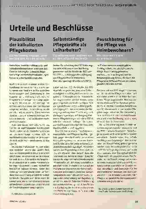 Vorschauseite 1: Urteile und Beschlüsse