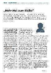 Vorschauseite 1: "Mehr Mut zum Risiko"