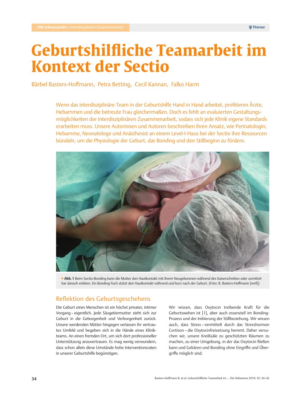 Vorschauseite 1: Geburtshilfliche Teamarbeit im Kontext der Sectio