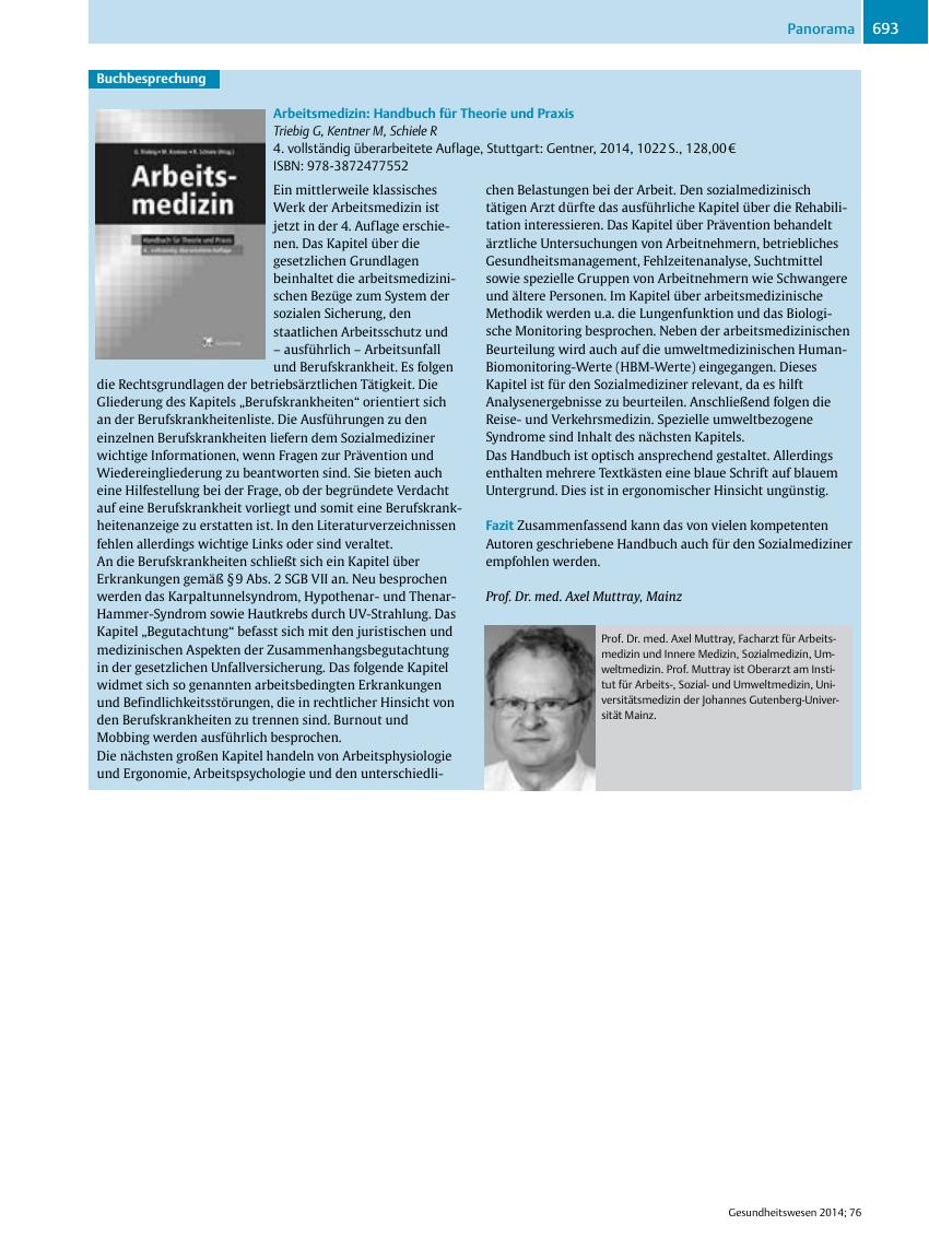 Vorschauseite 1: Arbeitsmedizin: Handbuch für Theorie und Praxis