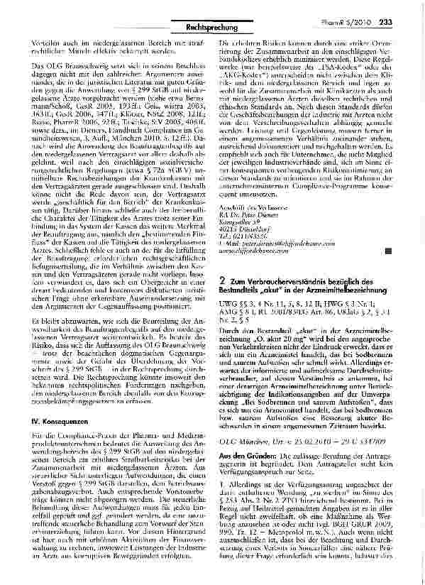 Vorschauseite 4: Zur Beauftragteneigenschaft des niedergelassenen Vertragsarztes gem. § 299 StGB