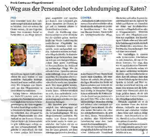 Vorschauseite 1: Weg aus der Personalnot oder Lohndumping auf Raten?