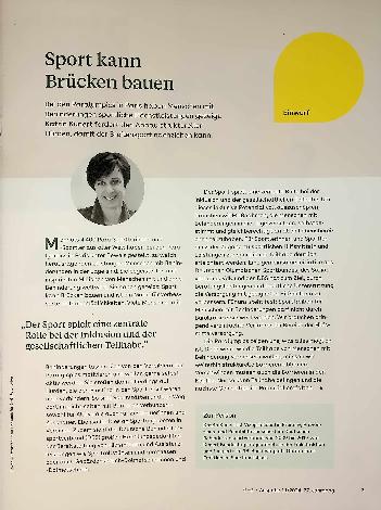 Vorschauseite 1: Sport kann Brücken bauen.
