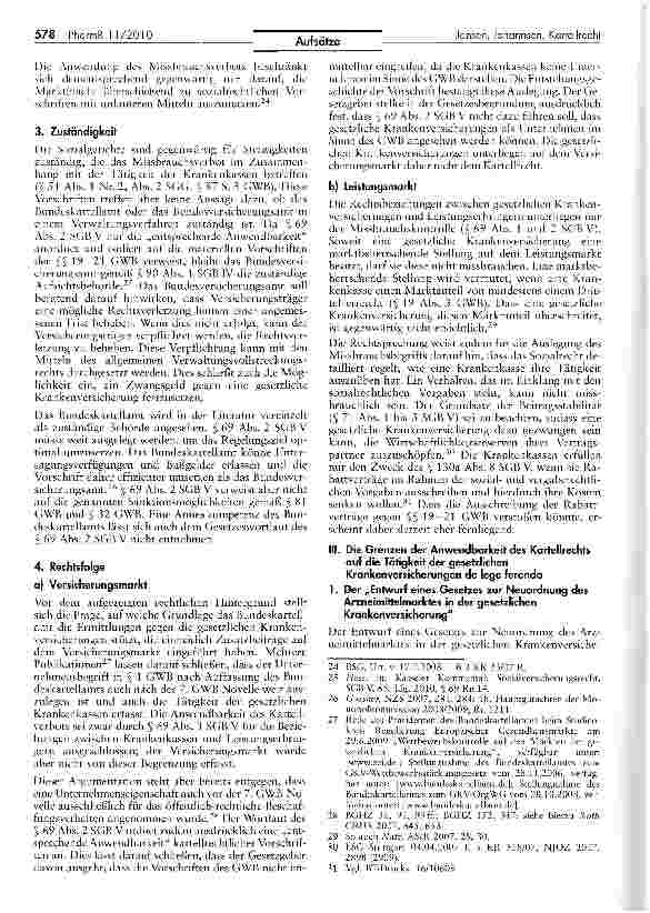 Vorschauseite 3: Die Anwendbarkeit des deutschen Kartellrechts auf die Tätigkeit der gesetzlichen Krankenversicherungen de lege lata und de lege ferenda