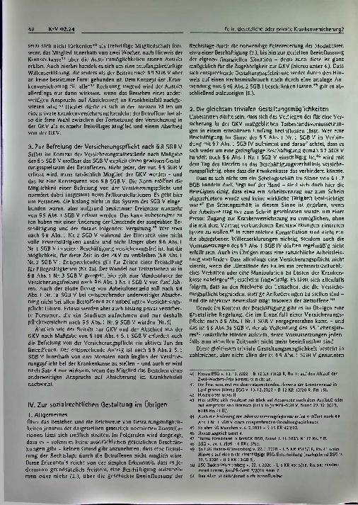 Vorschauseite 4: Gesetzliche oder private Krankenversicherung? Zu den Gestaltungsspielräumen des Einzelnen bei der Absicherung der gesundheitlichen Risiken.