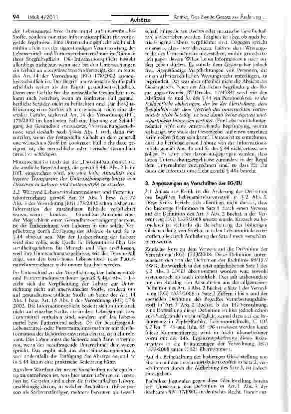 Vorschauseite 2: Das Zweite Gesetz zur Änderung des LFGB