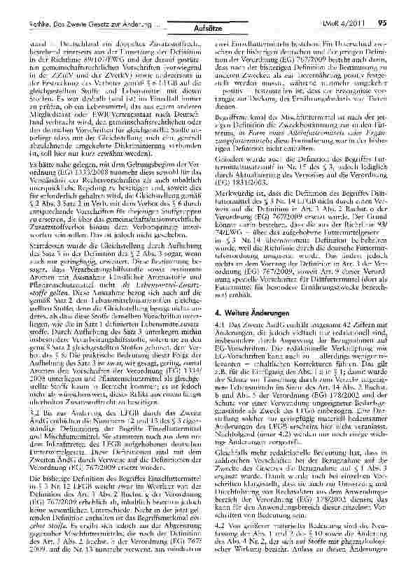 Vorschauseite 3: Das Zweite Gesetz zur Änderung des LFGB