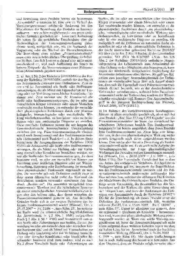 Vorschauseite 2: Abgrenzung Nahrungsergänzungsmittel/ (Präsentations-JArzneimittel (Red Rice)AMG §§ 2 I, 69 I; ApBetrO 25; LFGB 12 1 Nr. 1; NemV 1EG