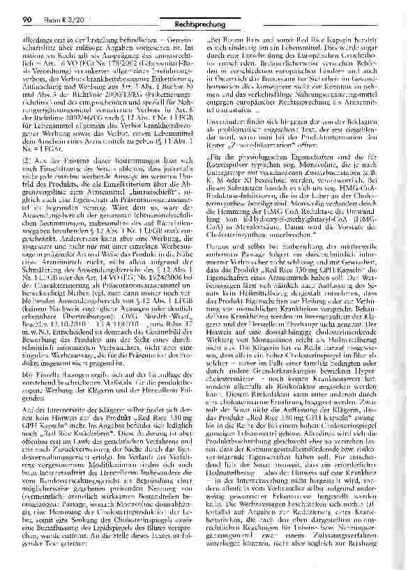 Vorschauseite 5: Abgrenzung Nahrungsergänzungsmittel/ (Präsentations-JArzneimittel (Red Rice)AMG §§ 2 I, 69 I; ApBetrO 25; LFGB 12 1 Nr. 1; NemV 1EG