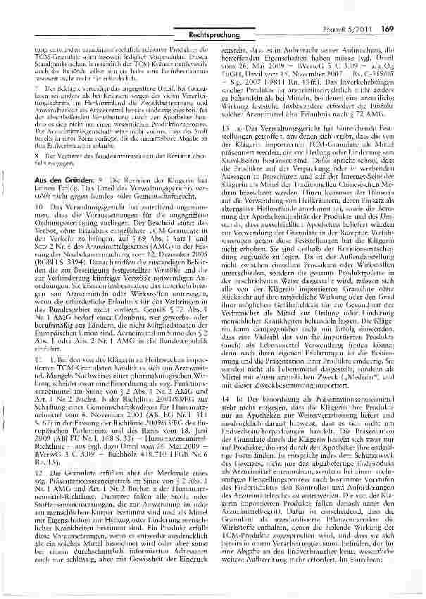 Vorschauseite 2: Abgrenzung Arzneimittel/Vorprodukt (TCM-Granulate)