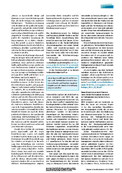 Vorschauseite 6: Zur Bedeutung von Krankenhausabwässern als Reservoir und Emittent für antibiotikaresistente Bakterien – Konsequenzen für die Krankenhaushygiene und die Umwelt – mit besonderer Ber…