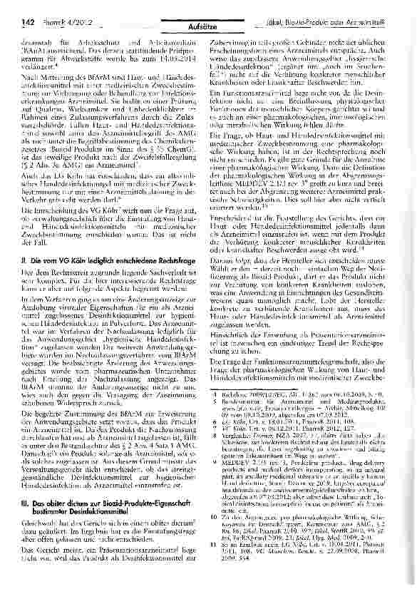 Vorschauseite 2: Hautund Händedesinfektionsmittel — Biozid-Produkt oder Arzneimittel?
