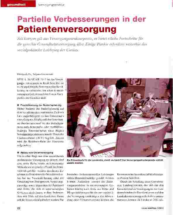 Vorschauseite 1: Partielle Verbesserungen in der Patientenversorgung