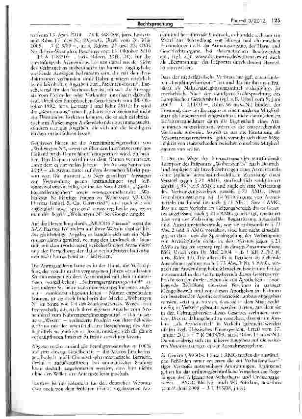 Vorschauseite 4: Arzneimittelrechtliche Untersagungsverfügung VwGO § 80 V5; RL 2001/83/EG Art 1 Nr. 2; AMG $$ 2 I, 21, 69 I, 73, 96 Nr. 5; ASOG Bin §§ 11, 13