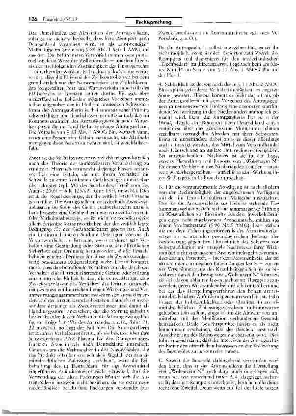 Vorschauseite 5: Arzneimittelrechtliche Untersagungsverfügung VwGO § 80 V5; RL 2001/83/EG Art 1 Nr. 2; AMG $$ 2 I, 21, 69 I, 73, 96 Nr. 5; ASOG Bin §§ 11, 13