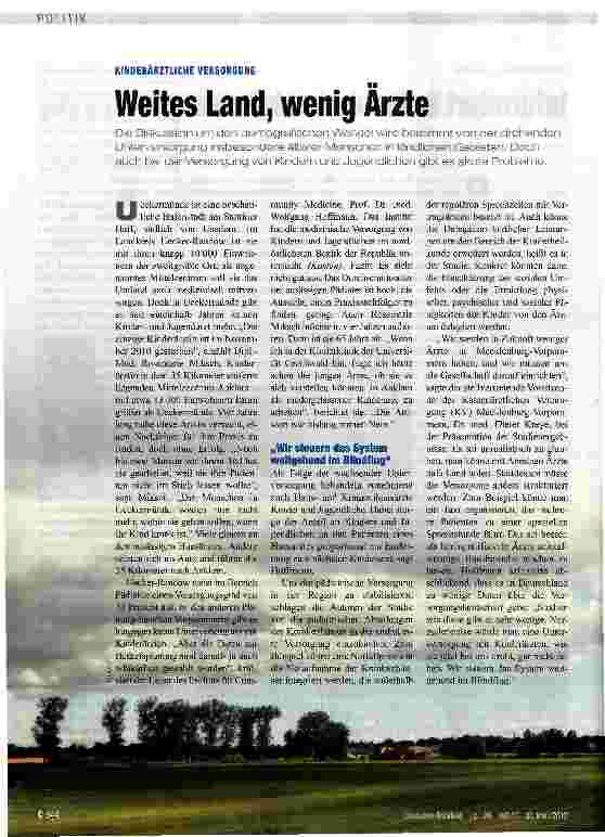 Vorschauseite 1: Weites Land, wenig Ärzte