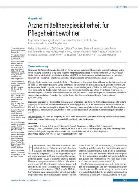 Vorschauseite 1: Arzneimitteltherapiesicherheit für Pflegeheimbewohner