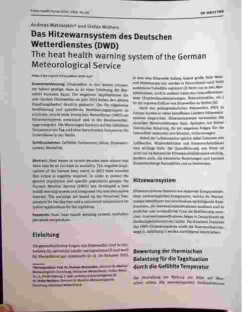 Vorschauseite 1: Das Hitzewarnsystem des Deutschen Wetterdienstes (DWD)