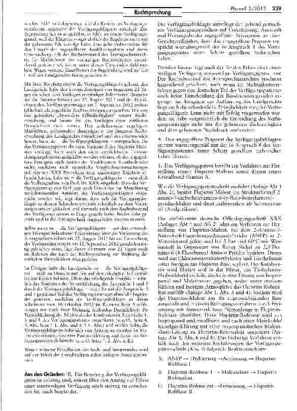 Vorschauseite 3: Anforderungen an die zeitliche Dringlichkeit in einstweiligen Verfügungsverfahren wegen Patentverletzung (Flupirtin-Maleat)