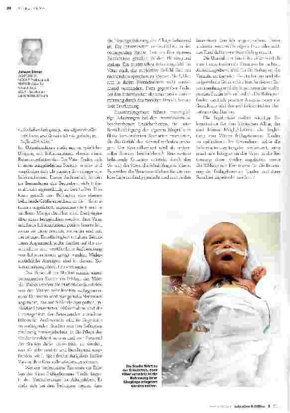 Vorschauseite 3: Ich fühlte mich so hilflos!Eine neue Studie widmet sich den Vätern von Frühgeborenen und während des Aufenthalts auf der neonatologischen Intensivstation.
