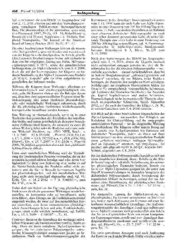 Vorschauseite 5: Abgrenzung Arzneimittel/Lebensmittel (Alpha-Liponsäure-Kapseln)