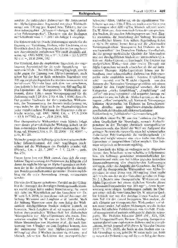 Vorschauseite 6: Abgrenzung Arzneimittel/Lebensmittel (Alpha-Liponsäure-Kapseln)