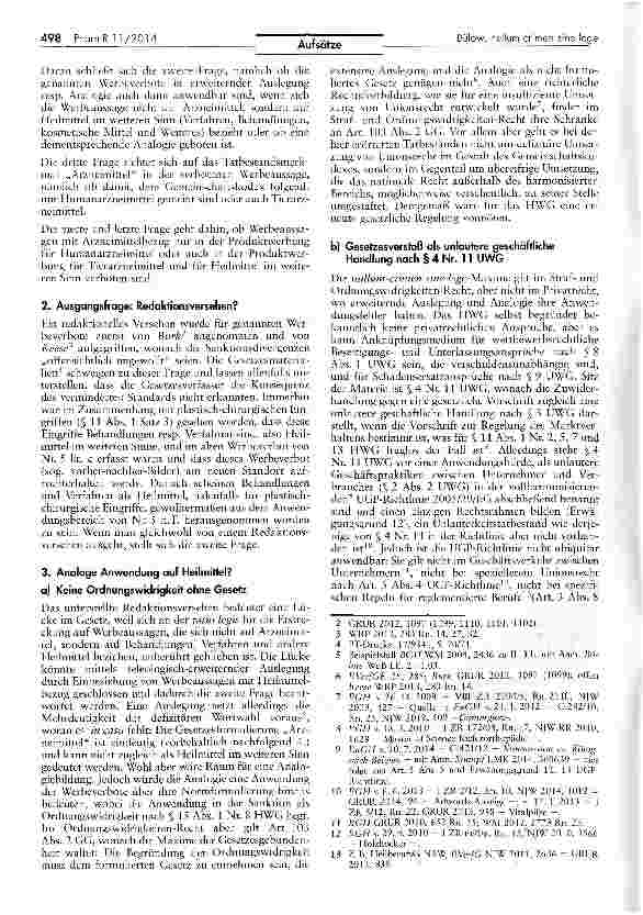 Vorschauseite 2: nullum crimen sine lege — praktische Probleme im Heilmittelwerberecht