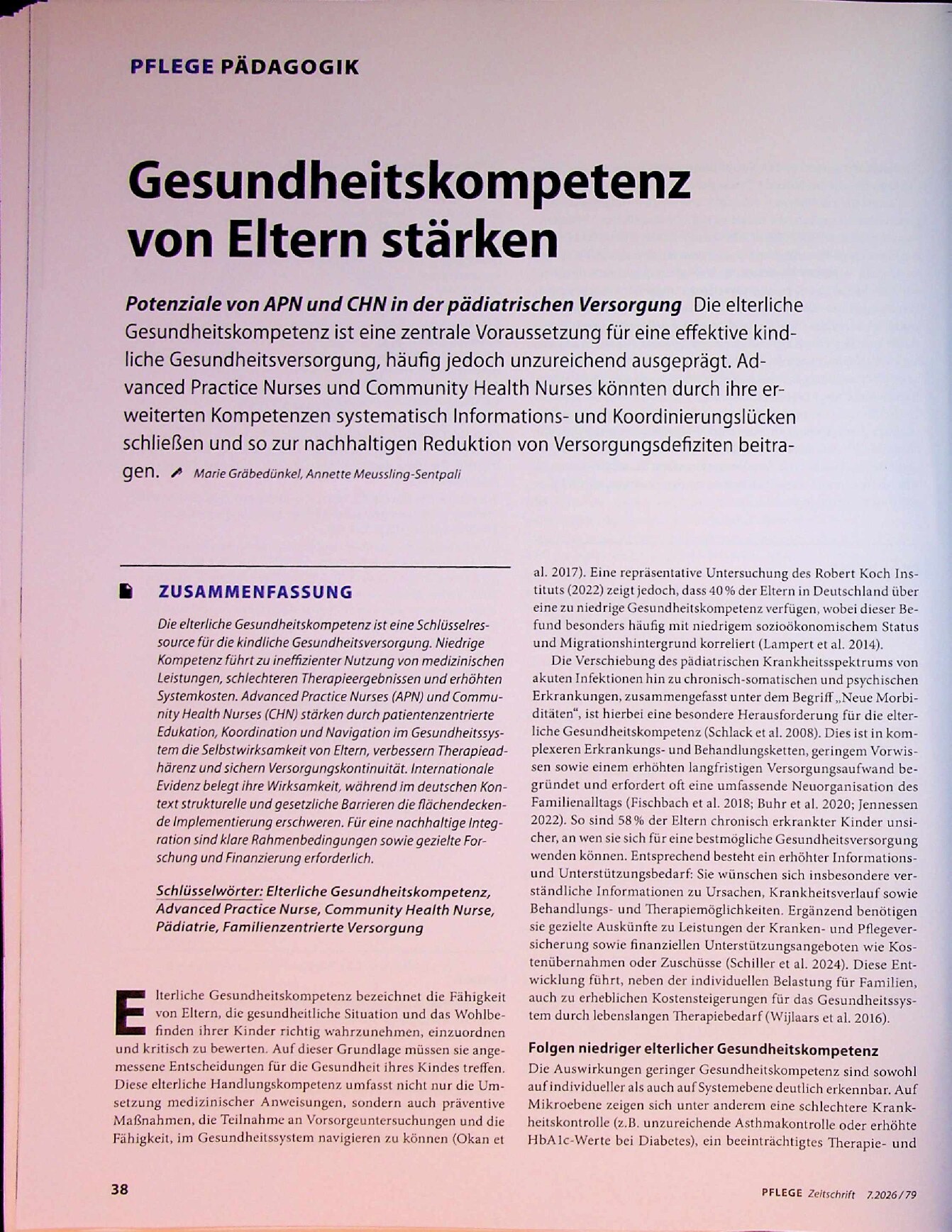 Vorschauseite 1: Gesundheitskompetenz von Eltern stärken