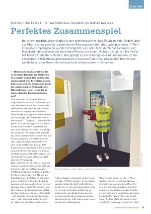 Vorschauseite 1: Betriebliche Erste Hilfe: Vorbildliches Handeln im Notfall bei Ikea Perfektes Zusammenspiel