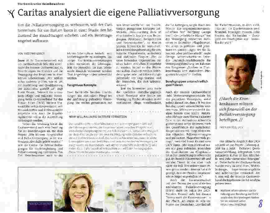 Vorschauseite 1: Caritas analysiert die eigene Palliativversorgung