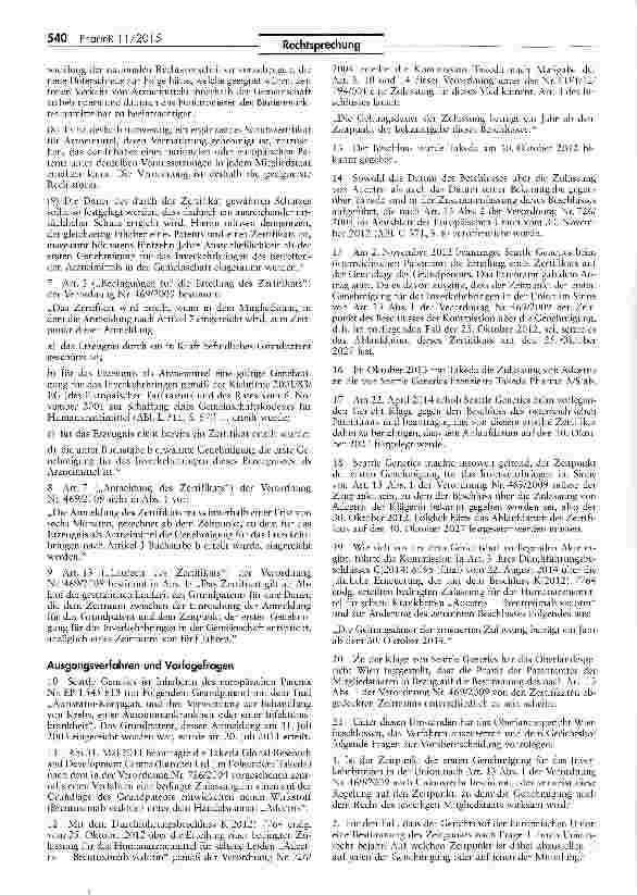 Vorschauseite 2: Zum Begriff „Zeitpunkt der ersten Genehmigung für das Inverkehrbringen in der Europäischen Union (Auristatin- Konjugate)
