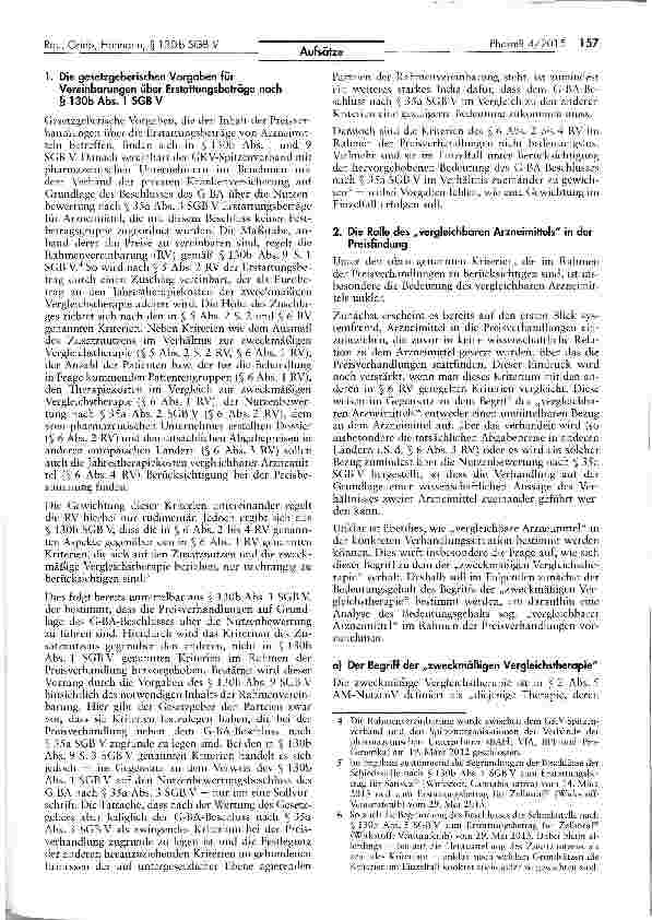 Vorschauseite 2: Vergleichbare Arzneimittel in der Preisverhandlung nach § 130b SGB V
