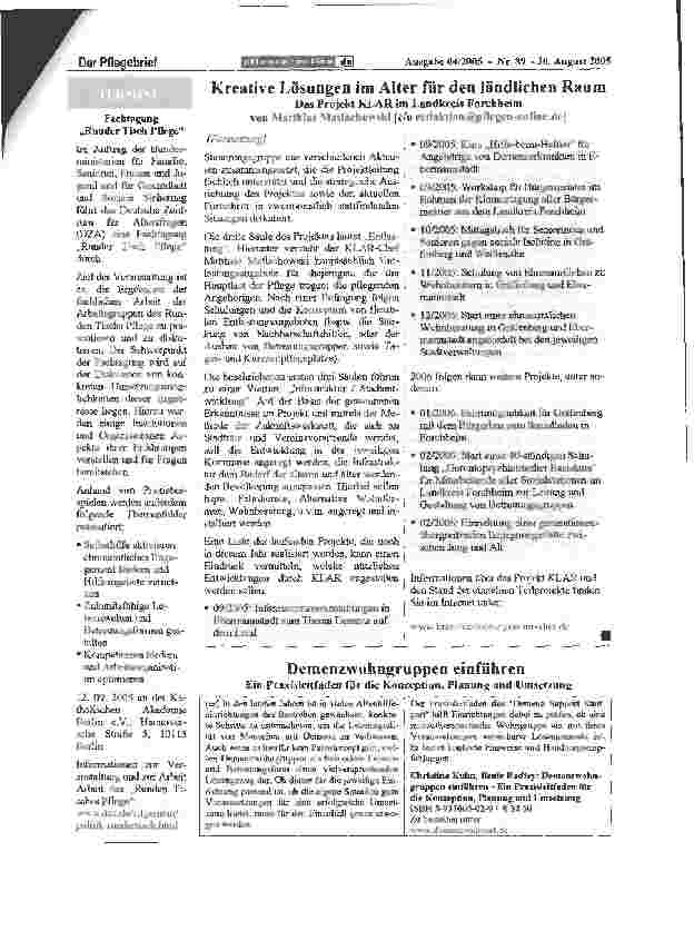 Vorschauseite 2: Kreative Lösungen im Alter für den ländlichen Raum
