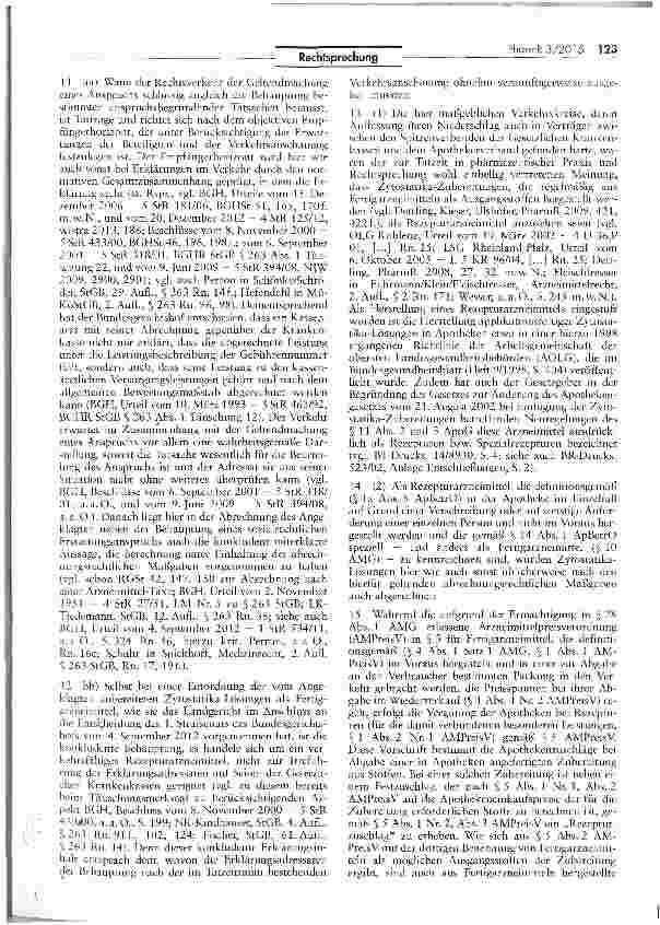 Vorschauseite 3: Betrugdurch Herstellung von Arzneimischungen aus nichtzugelassenen ArzneimittelnAMG $S 21, 73; AMPreisV § 5; SGB V § 129
