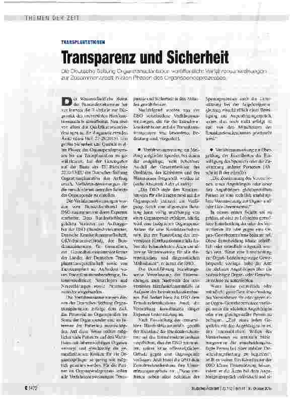 Vorschauseite 1: Transparenz und Sicherheit