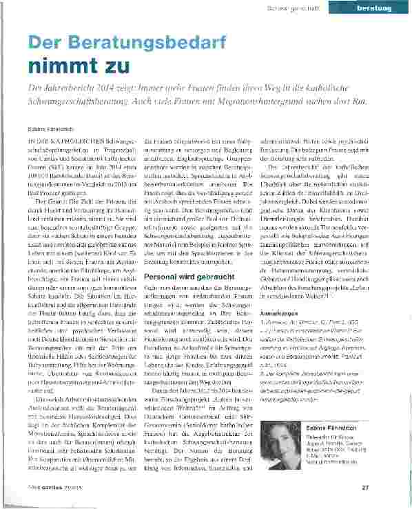 Vorschauseite 1: Der Beratungsbedarf nimmt zu