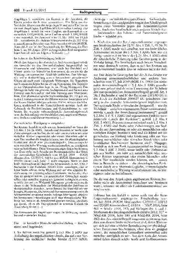 Vorschauseite 3: Unzulässigkeit des Inverkehrbringens von bedenklichen Arzneimitteln und Fertigarzneimitteln ohne Zulassung (Kratom)