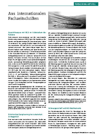 Vorschauseite 1: Aus internationalen Fachzeitschriften