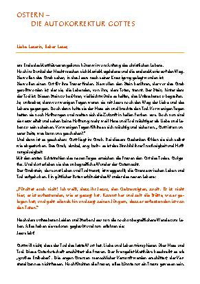 Vorschauseite 2: Osterbrief 2025