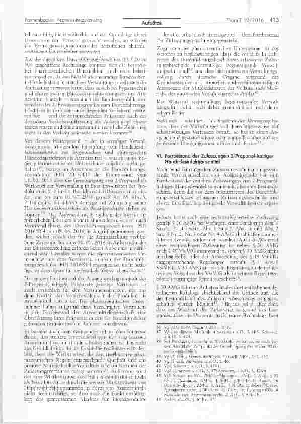 Vorschauseite 5: Der Durchführungsbeschiuss (EU) 2016/904 über 2-Propanolhaltige Produkte für die Händedesinfektion und der Bestandsschutz der Arzneimittelzulassung von Händedesinfektionsmittel