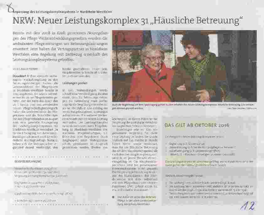 Vorschauseite 1: NRW: Neuer Leistungskomplex 31 „Häusliche Betreuung“