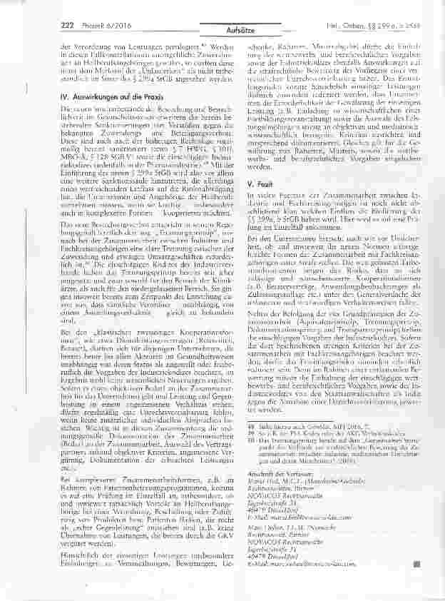 Vorschauseite 6: §§ 299a, b StGB auf der Zielgeraden Auswirkungen auf die Zusammenarbeit im Gesundheitswesen