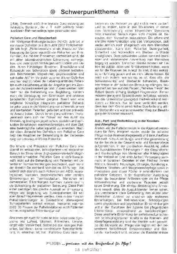 Vorschauseite 2: Für alle die es brauchen -Vernetzung als Kernaufgabe integrierter palliativer Betreuung