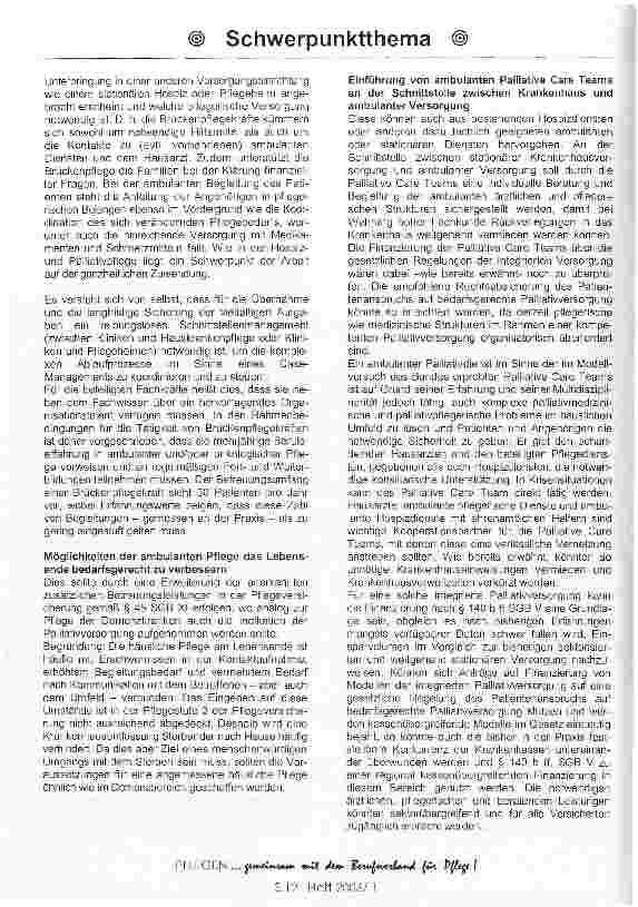 Vorschauseite 6: Für alle die es brauchen -Vernetzung als Kernaufgabe integrierter palliativer Betreuung