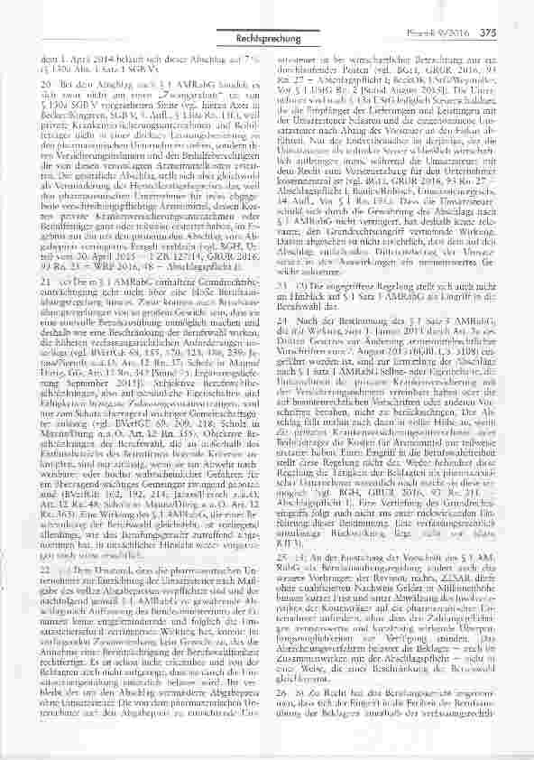 Vorschauseite 3: Zur Vereinbarkeit des Gesetzes über Rabatte für Arzneimittel mit dem Grundgesetz