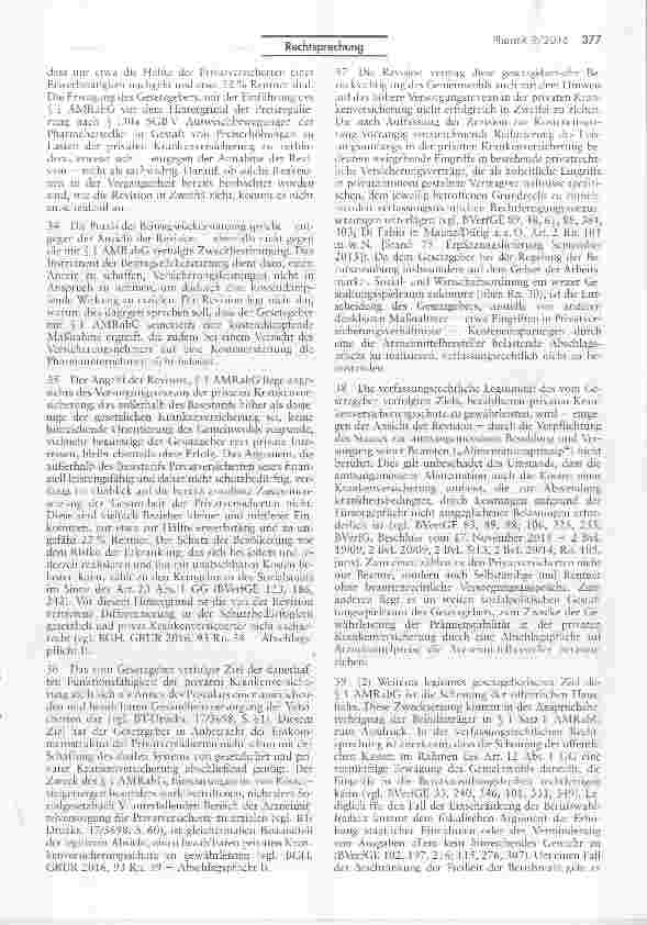 Vorschauseite 5: Zur Vereinbarkeit des Gesetzes über Rabatte für Arzneimittel mit dem Grundgesetz