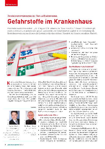 Vorschauseite 1: Betriebsanweisungen im Gesundheitswesen: Gefahrstoffe im Krankenhaus