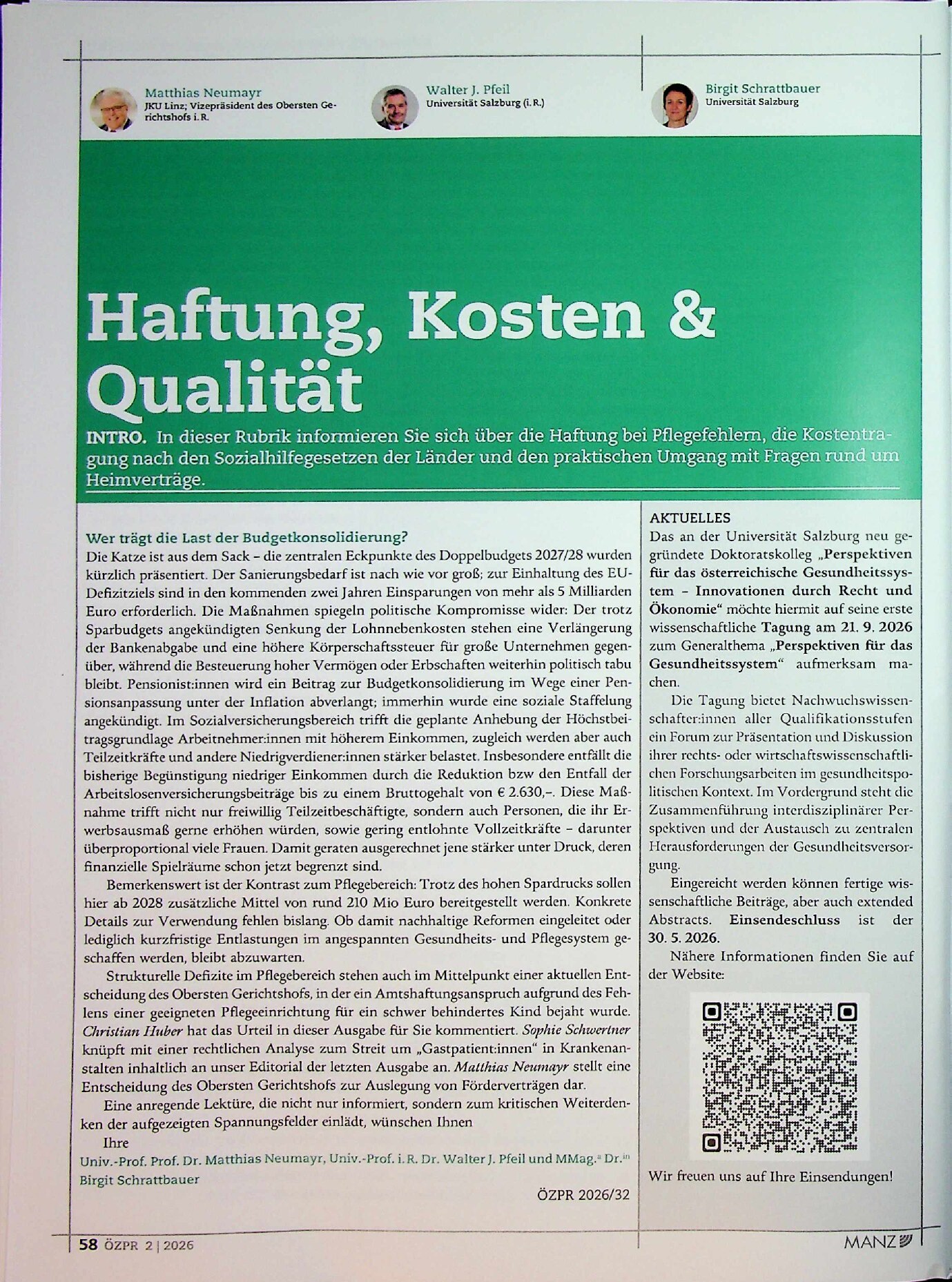 Vorschauseite 1: Kapazitätsengpässe und „Gastpatient: innen“ in Wiener Landesrecht grundsatzgesetzwidrig?