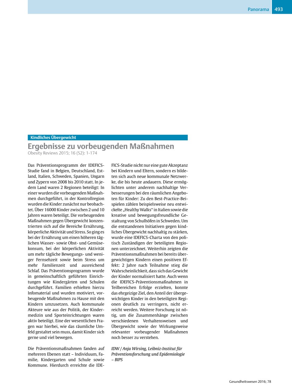 Vorschauseite 1: Ergebnisse zu vorbeugenden Maßnahmen
